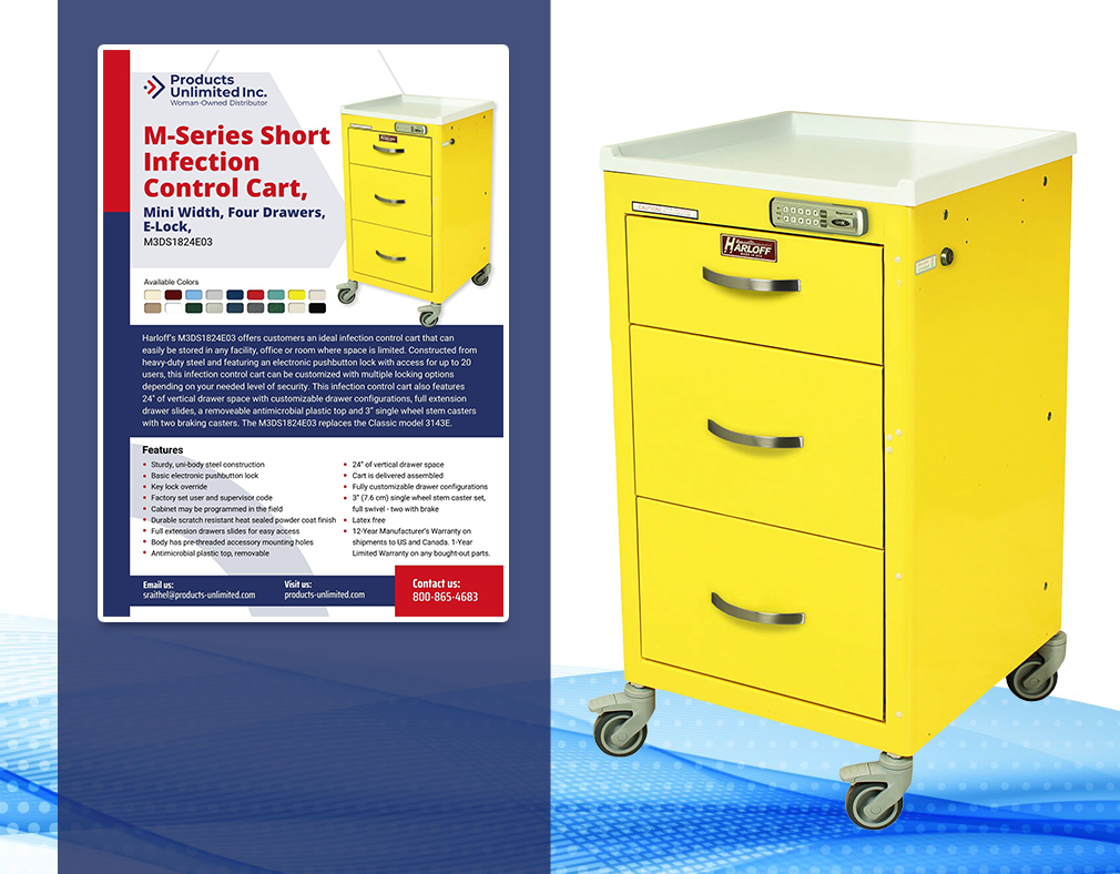 M-Series Short Infection Control Cart,